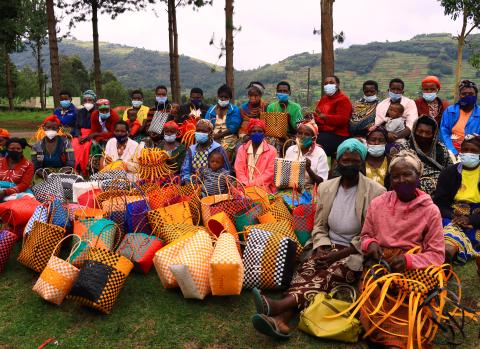 Women and the baskets they have woven