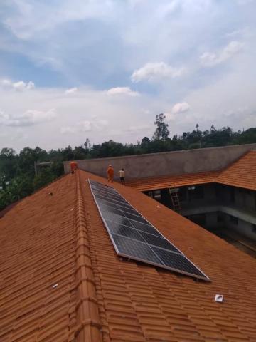 Solar panels at MMS' half-built Centre for Climate Justice and Healing of People and Planet
