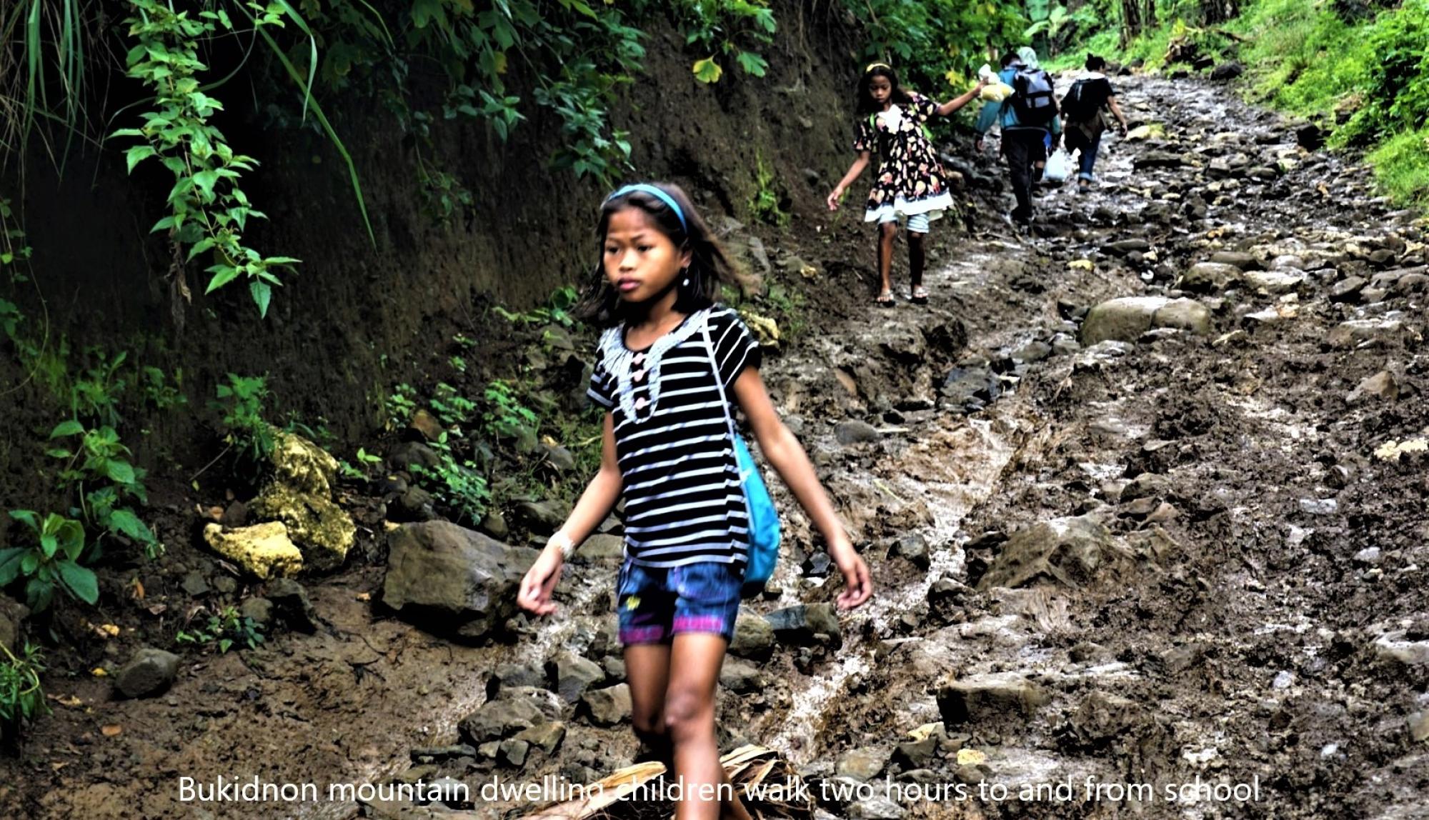 Bukidnon children walk two hours to and from school