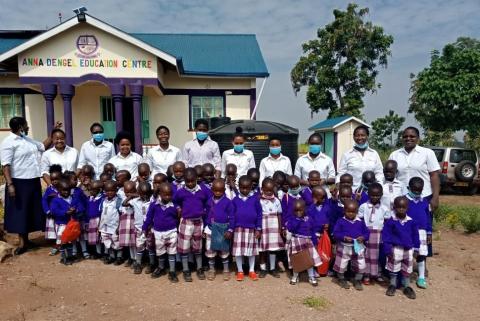 Children enjoy their first day at the Anna Dengel Education Centre