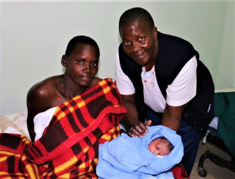 Sister Gaudencia with a new mother at Angiya