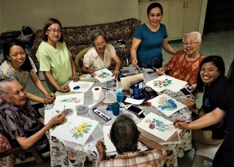 Before the pandemic, a group of medical residents visited once monthly                                           to conduct activities to stimulate the older Sisters’ physical and cognitive functions.  