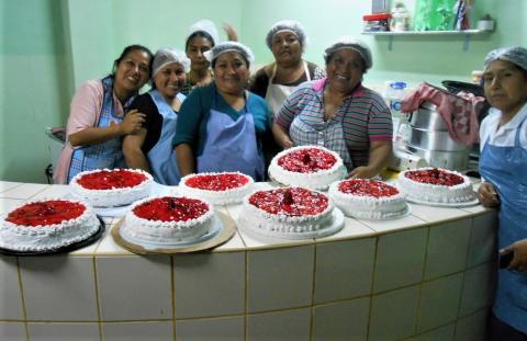 Women bake cakes to generate income - after our teaching