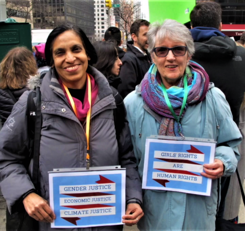 Sister Celine Paramundayil MMS and Sister Winifred Doherty RGS in New York