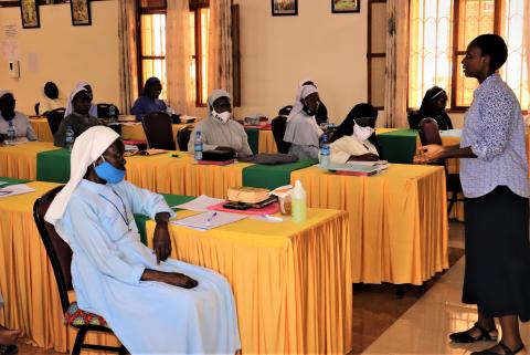 Sister Immaculate gives a Laudato Si' workshop to the Association of Religious in Uganda