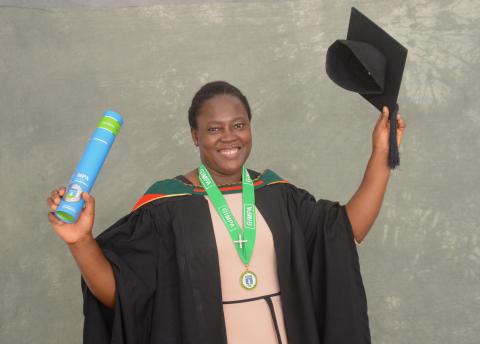 Sister Rita celebrates on a joyful day!