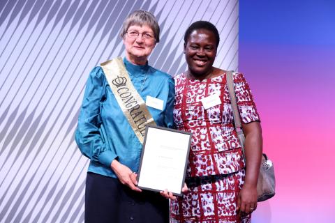 Sister Rita Schiffer and Sister Rita Amponsaa-Owusu at the award presentation ceremony