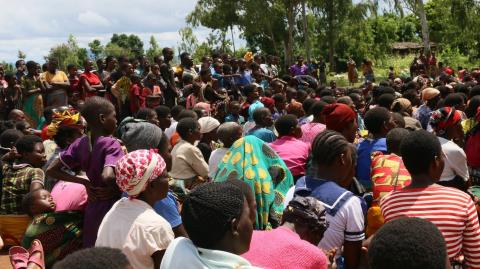 With their homes washed away by the floods, people are living in camps