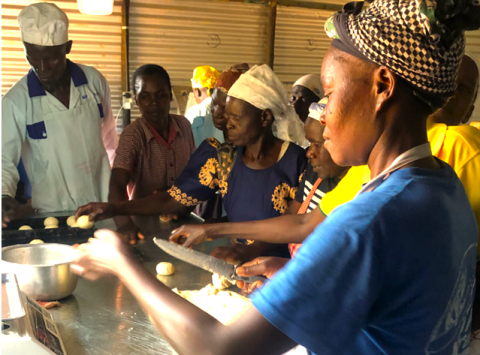 Preparing the bread dough