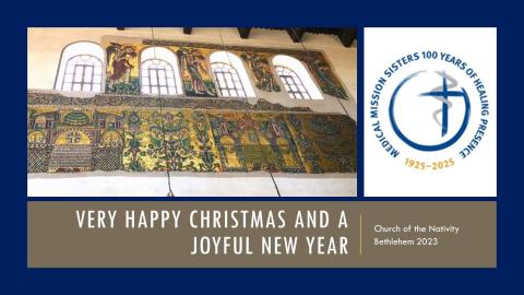 Newly restored mosaics of Angels, Church of the Nativity, Bethlehem 2023