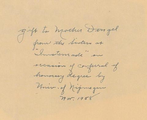 Inscription, 10 November 1958