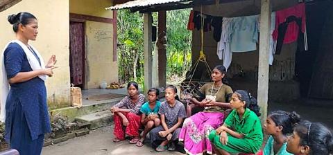 Visiting a village in Assam State