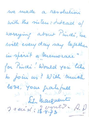 Handwritten note on the card and Anna Dengel's reply