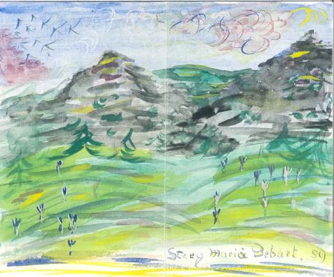 Watercolour of Steeg, painted for on or for the Feast of the Nativity of Mary, Mother of God - known as Mariä Geburt 
