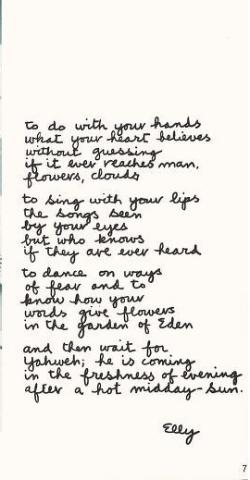 Poem by Sister Elly Verrijt