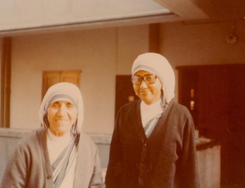 1976: Mother Teresa with Sister Paulette who received some specialised training from Medical Mission Sister Miriam Paul Klaus