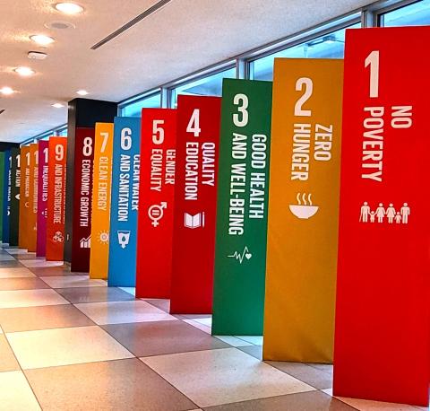 Exhibit of SDG Symbols at the UN General Assembly Building
