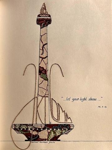 Let your light shine, artwork created with string, East Asia Album