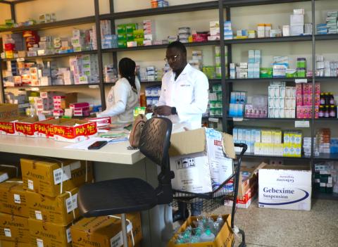 The clinic's pharmacy