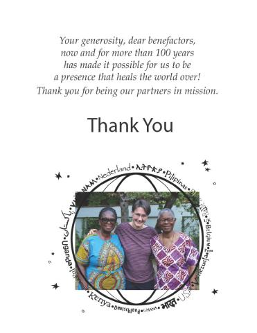Thank you to benefactors