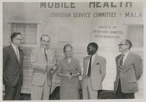 Miss Martha Marissing, the American Ambassador, Permanent Secretary for Health and members of PHAM