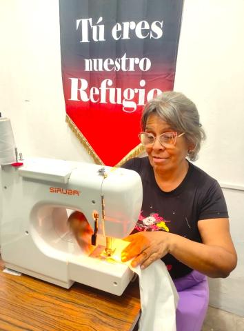 Sewing machines donated in previous years come in very handy