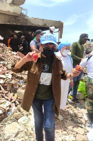 Amidst the rubble 