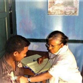 Receiving a medical check up