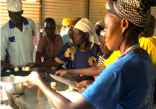 Preparing the bread dough