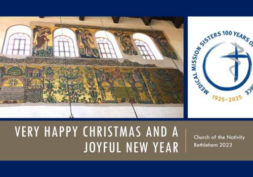Newly restored mosaics of Angels, Church of the Nativity, Bethlehem 2023