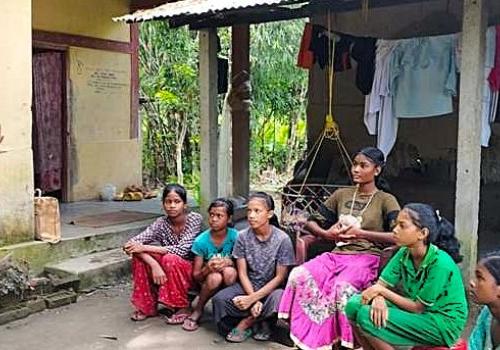 Visiting a village in Assam State