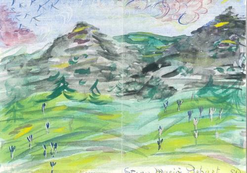 Watercolour of Steeg, painted for on or for the Feast of the Nativity of Mary, Mother of God - known as Mariä Geburt 
